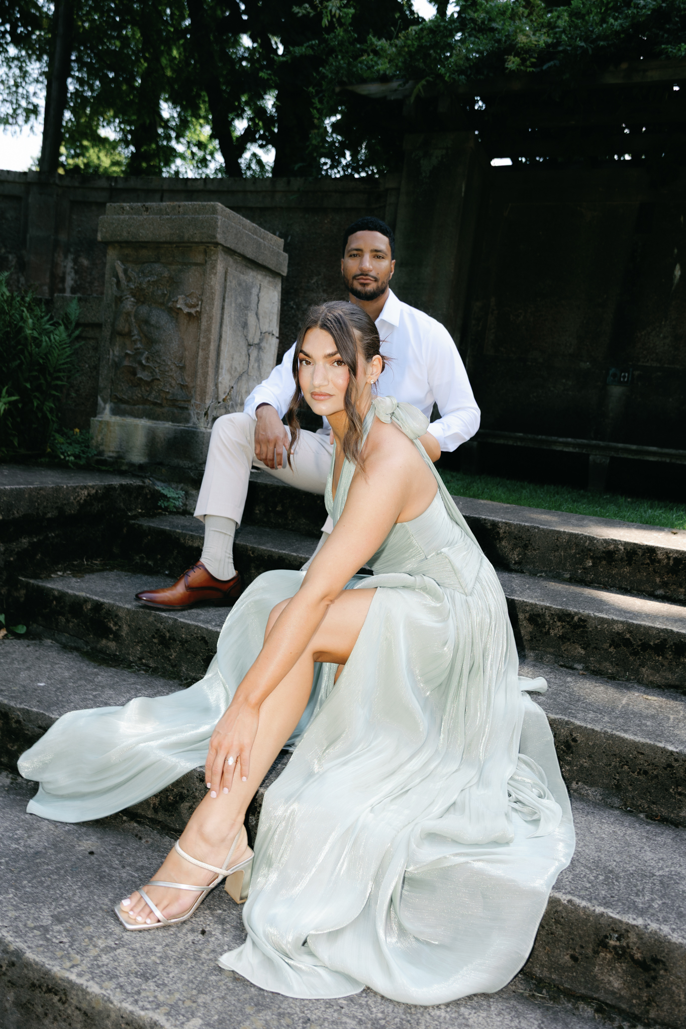 Editorial engagement photo of couple at Crane Estate